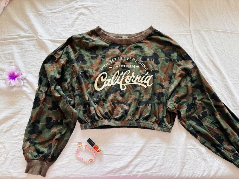 army print crop top