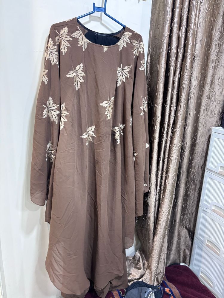Elegant Brown Embroidered Kurta
