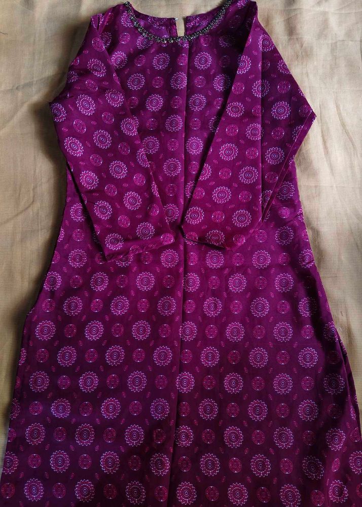 Beautiful Purple Printed Kurta
