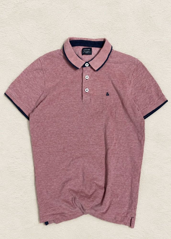Jack &amp; Jones Men's Pink Polo Shirt
