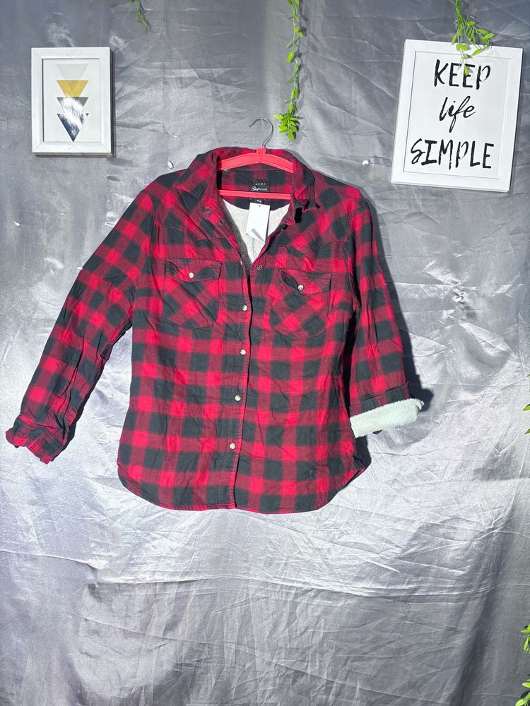 Cozy Red &amp; Black Plaid Flannel Shirt