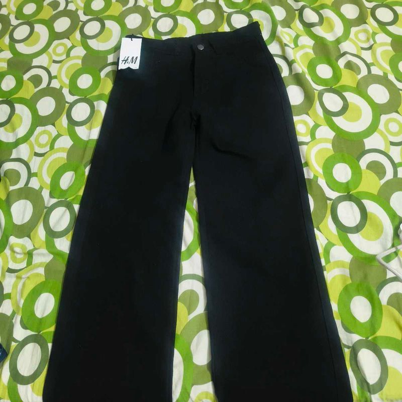 H&amp;M Black Wide-Leg Pants