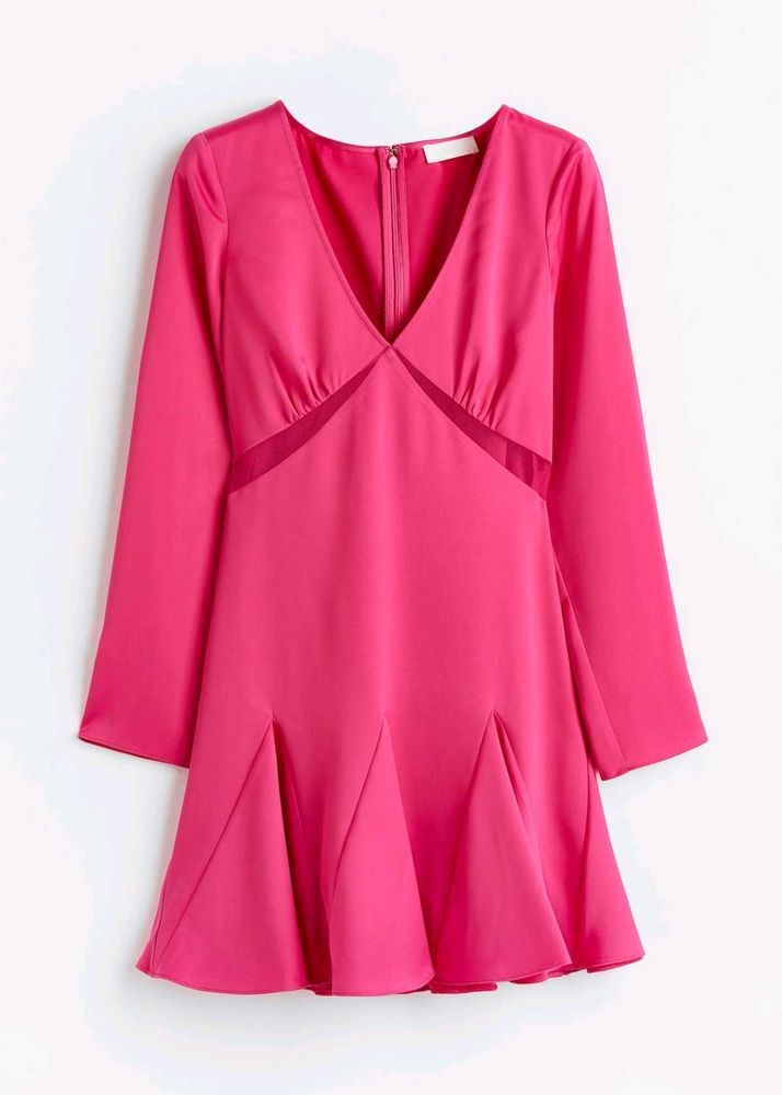 Pink satin crepe Mini dress