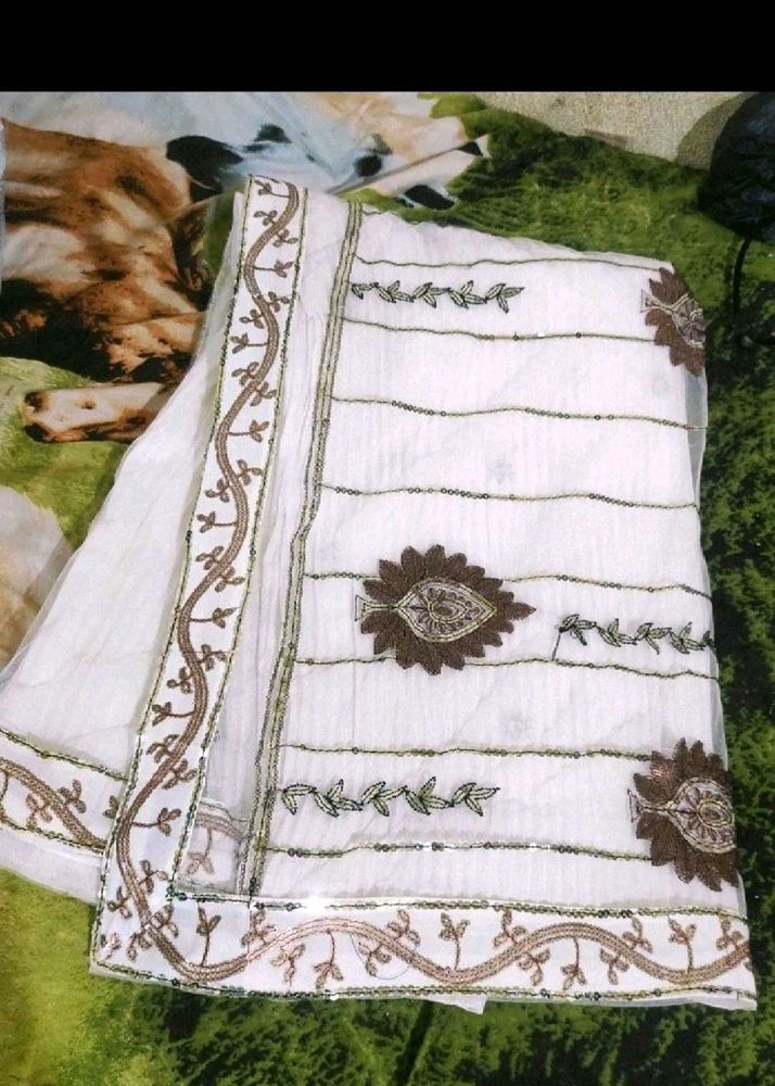 Elegant Embroidere saree with blouse