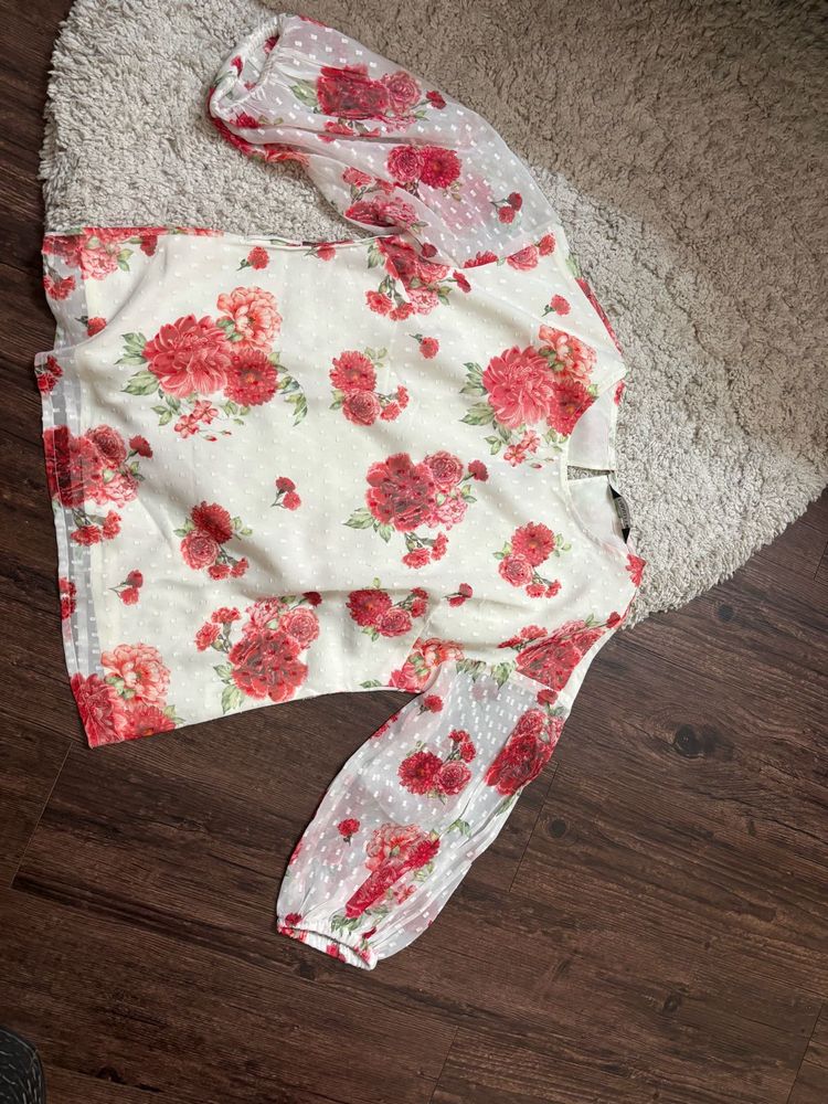 Floral Puff Sleeve Top
