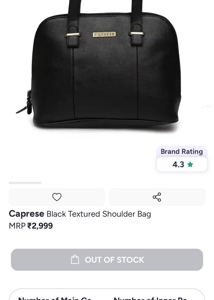 Caprese Black Handbag