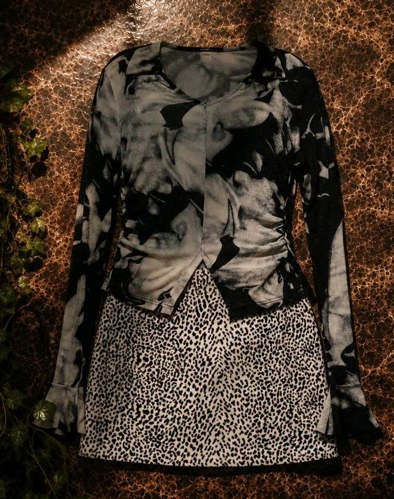 Chic Y2K Black &amp; White top and skirt