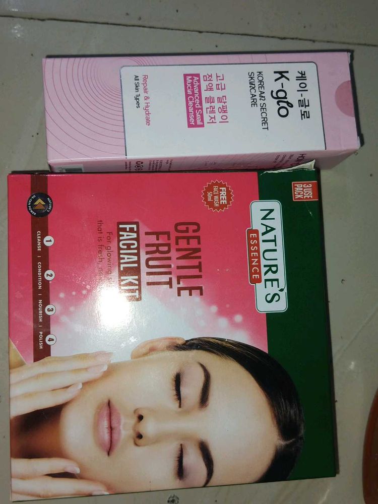 Nature's Essence Gentle Fruit Facial Kit and snail