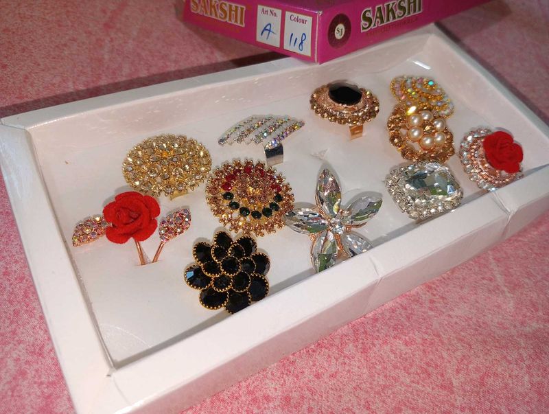 Assorted Rhinestone &amp; Pearl Rings