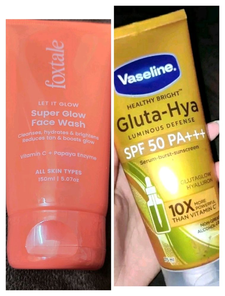 Pack Of 2 Vaseline Sunscreen And Foxtale Facewash
