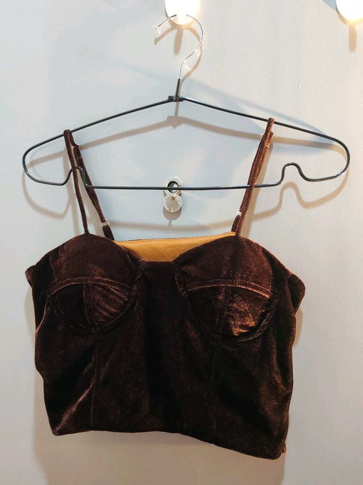 Velvet Bustier Crop Top