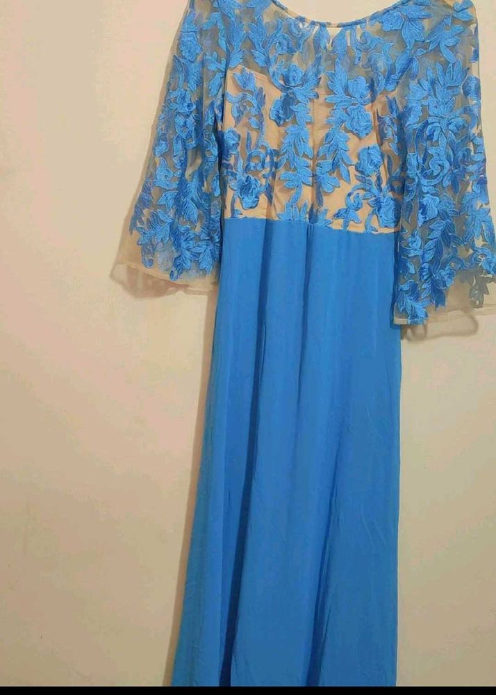 Blue🔵 Embroidry Gown Dress For 34 Bust