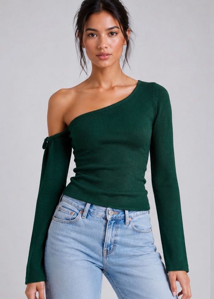 Women's One Shoulder Ribbed Top