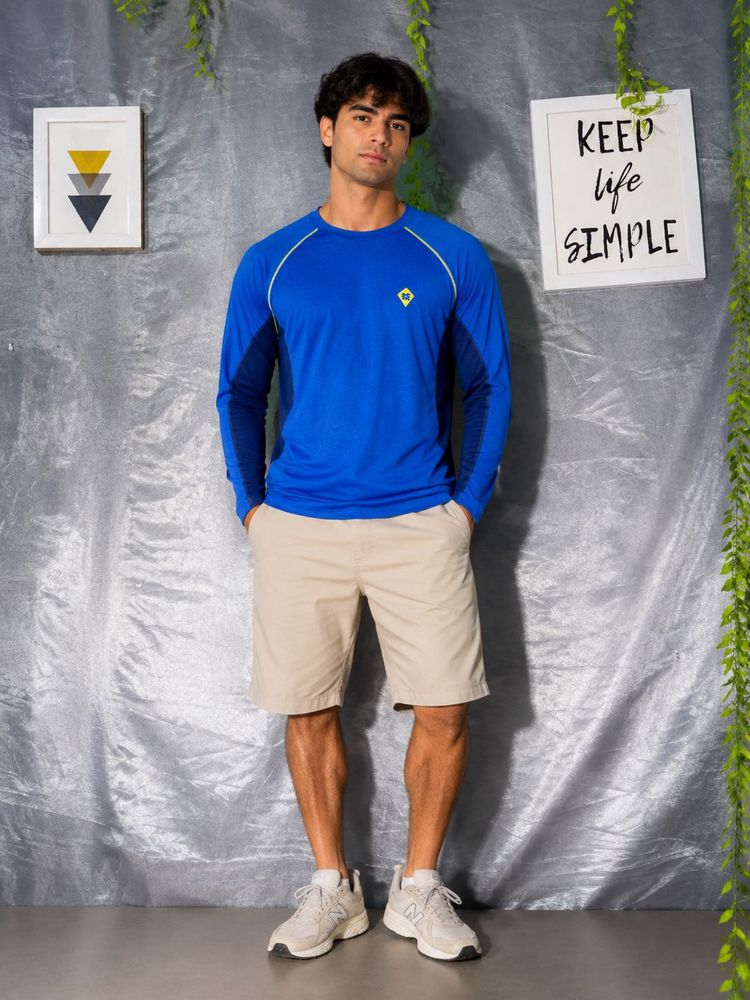 Blue Long Sleeve Athletic T-Shirt