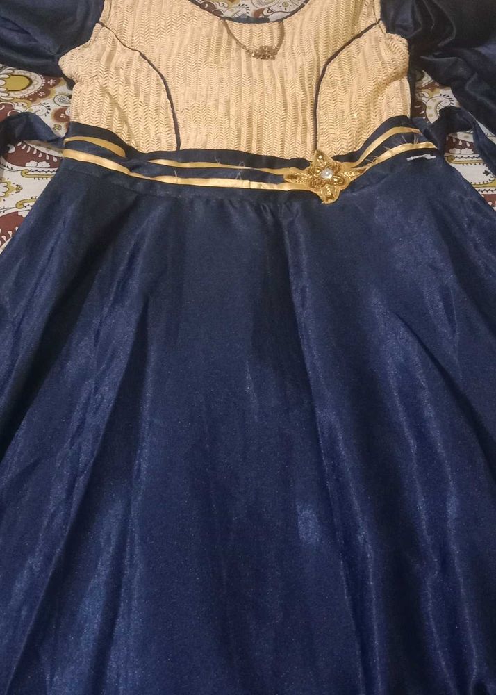 Elegant Navy &amp; Gold Party Dress