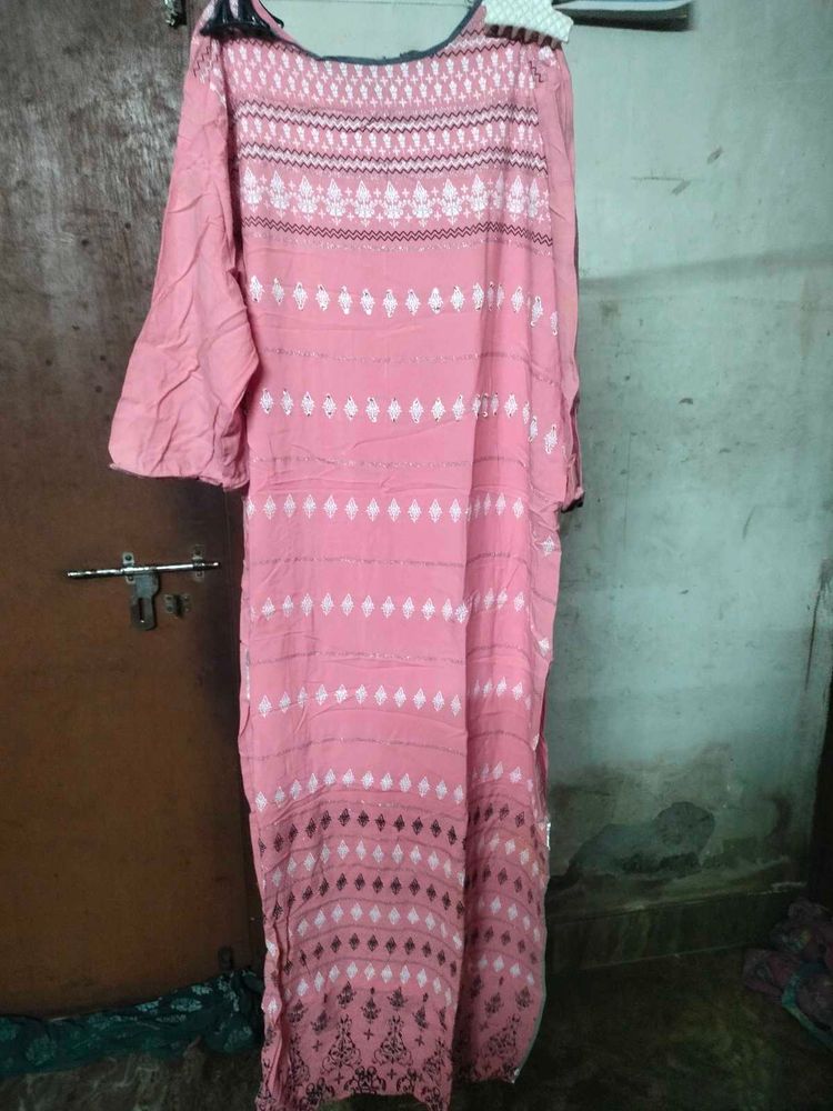 Pink Printed Kurta