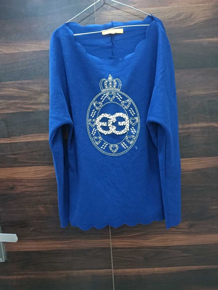 Women Blue Top Beautiful Colour And Embroidery