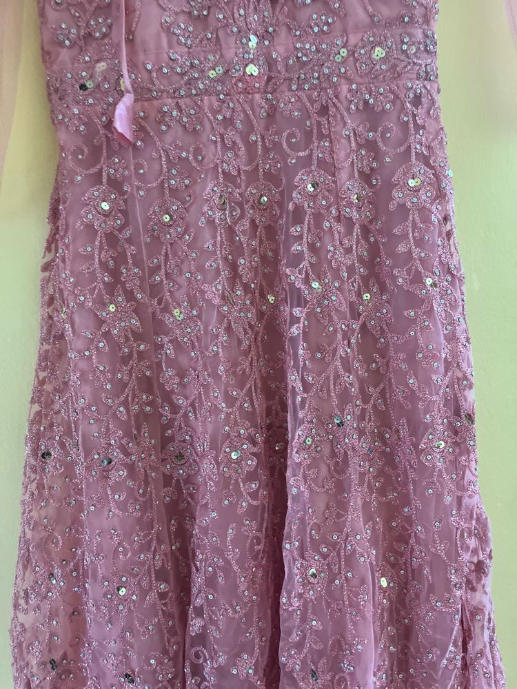 Exquisite Pink Embroidered Gown