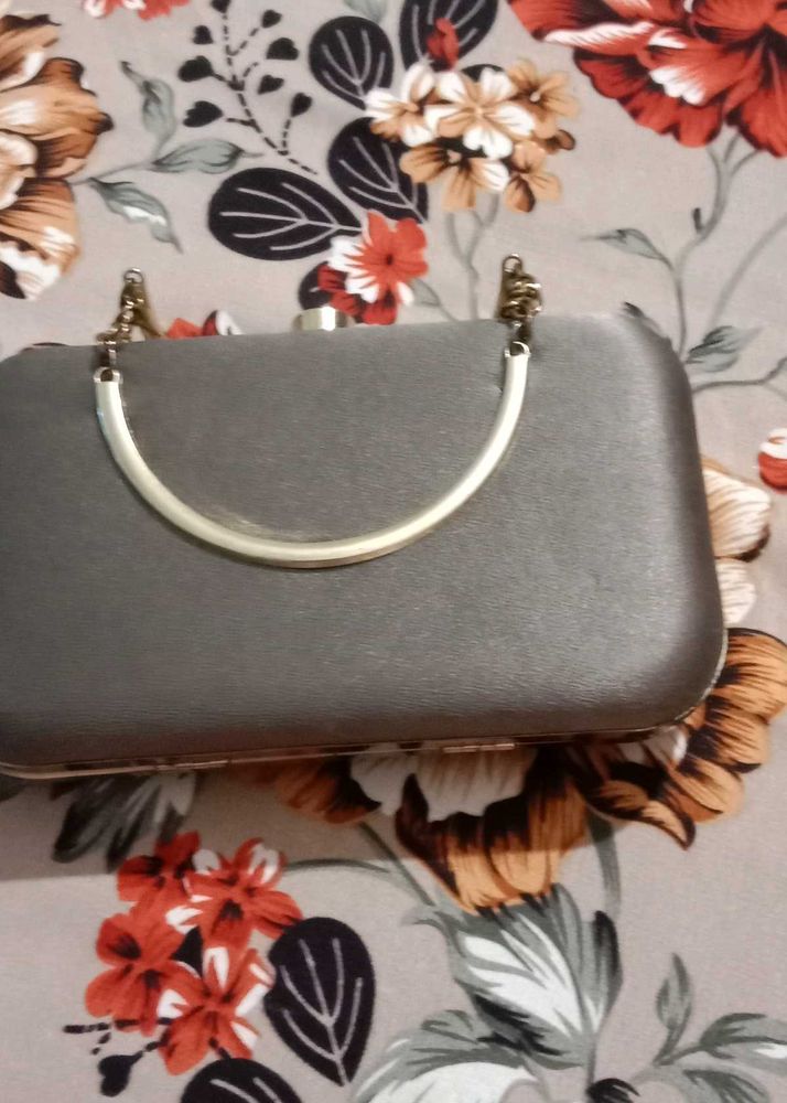 Elegant Grey Clutch Purse
