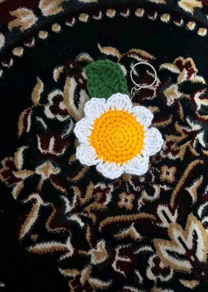 Handmade Crochet Flower Keychain