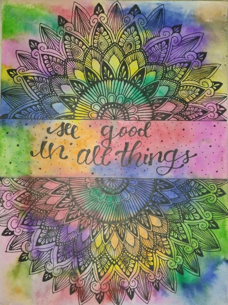 Handmade Mandala Art with Inspirational Quote