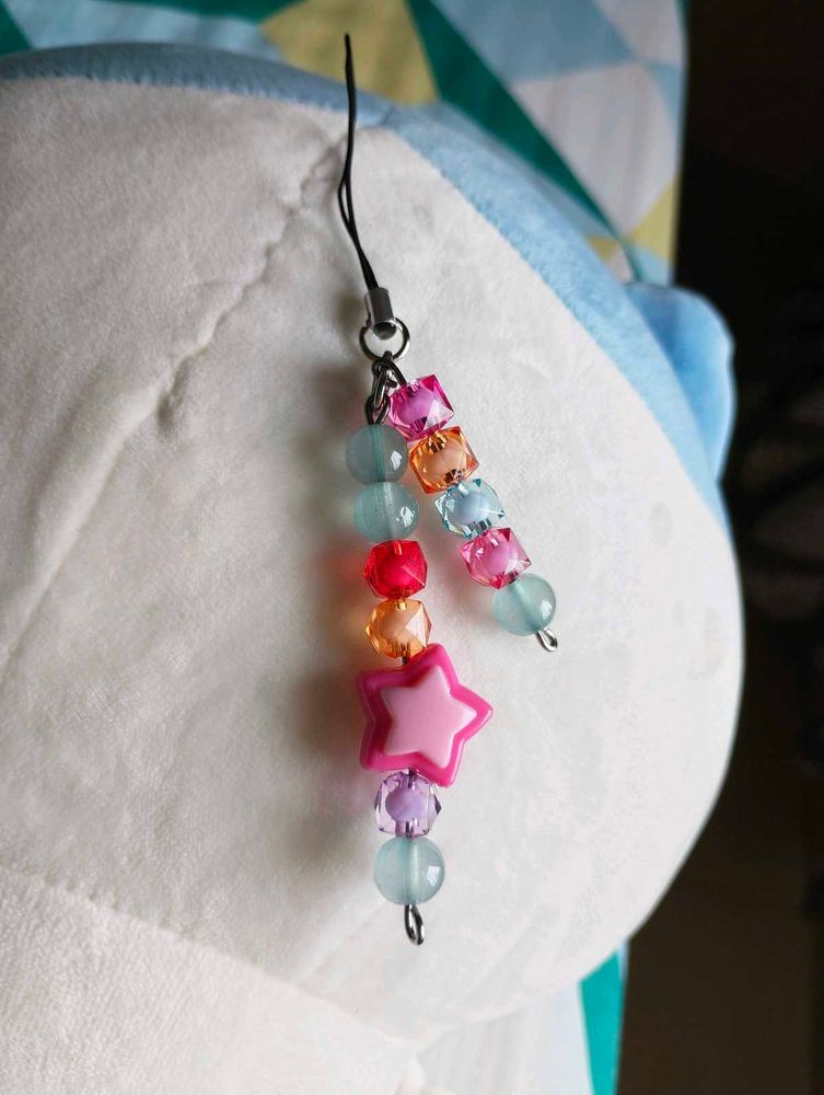 COMBO OF 2: Handmade Crochet Cat + Star keychains