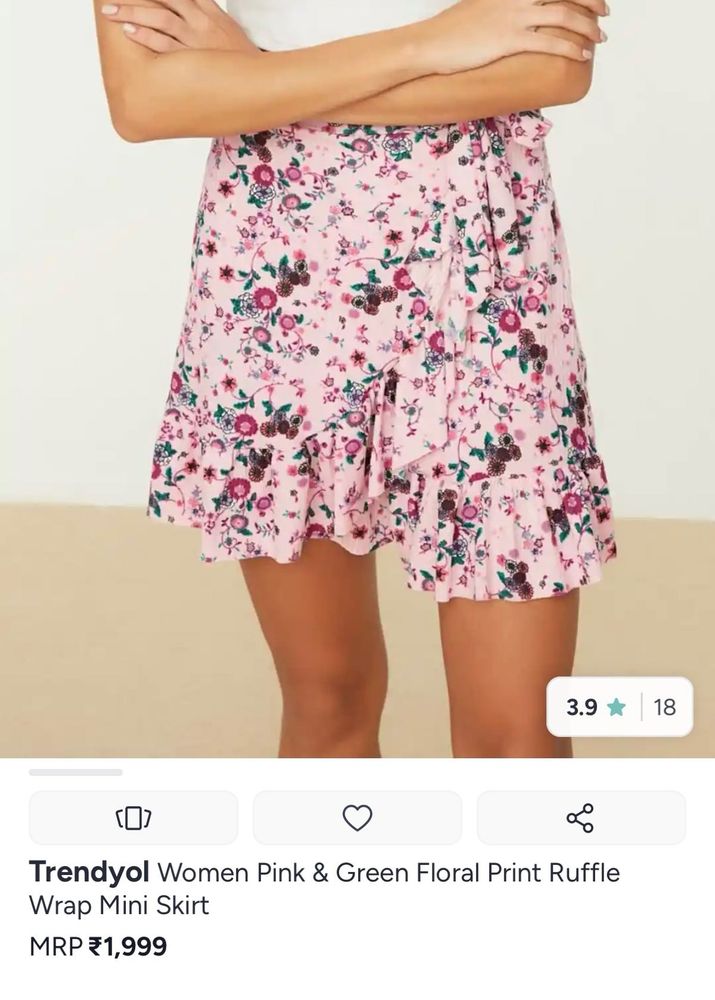 Floral Print Ruffle Skirt