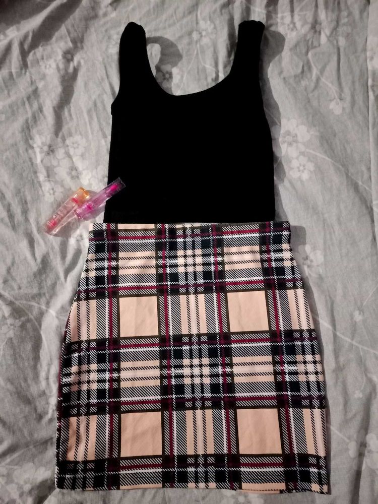 Cute Combo Skirt With Top🫶