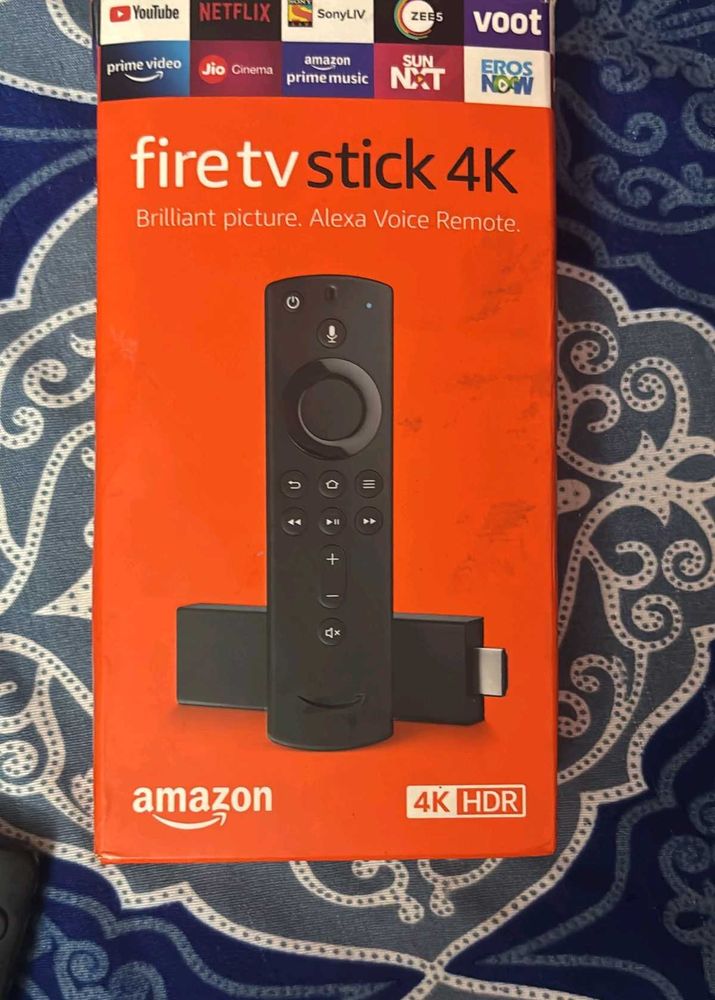 Amazon Fire TV Stick 4K E9L29Y with all Stuffs.