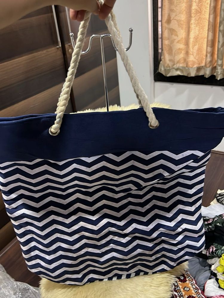 Large Chevron Print Tote Bag