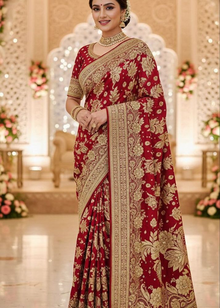 Elegant Red Banarasi Silk Saree