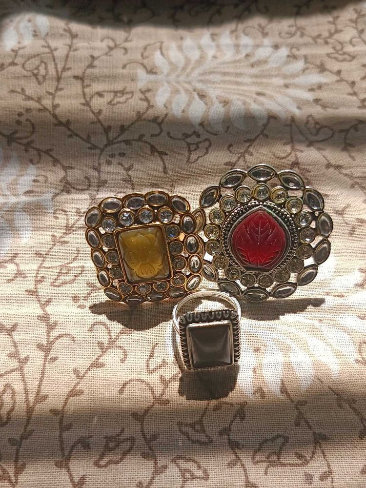 Set of 3 Statement Rings ✨