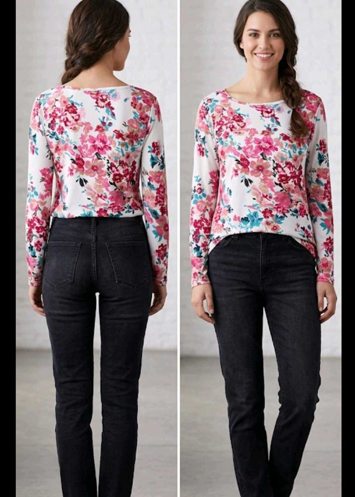 Beautiful Floral Print Long Sleeve Top