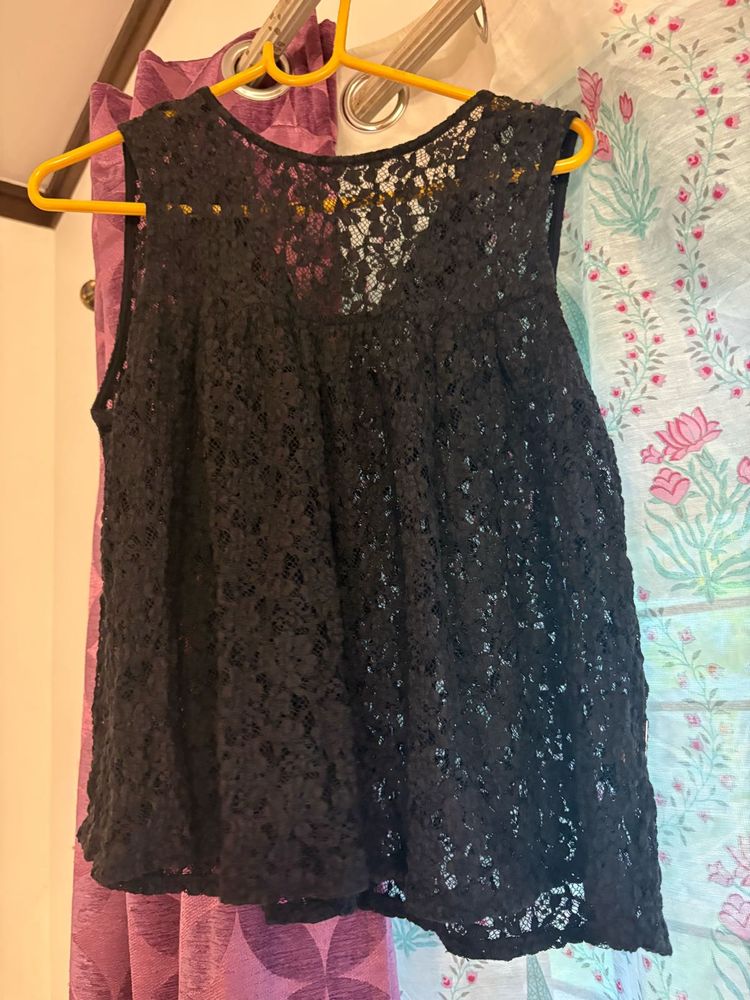 Black Lace Tank Top