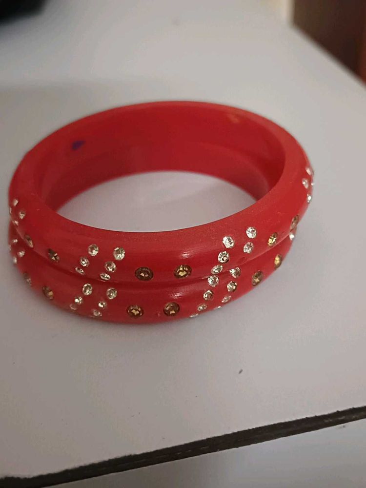 Pink  &amp; Gold Bangle Set