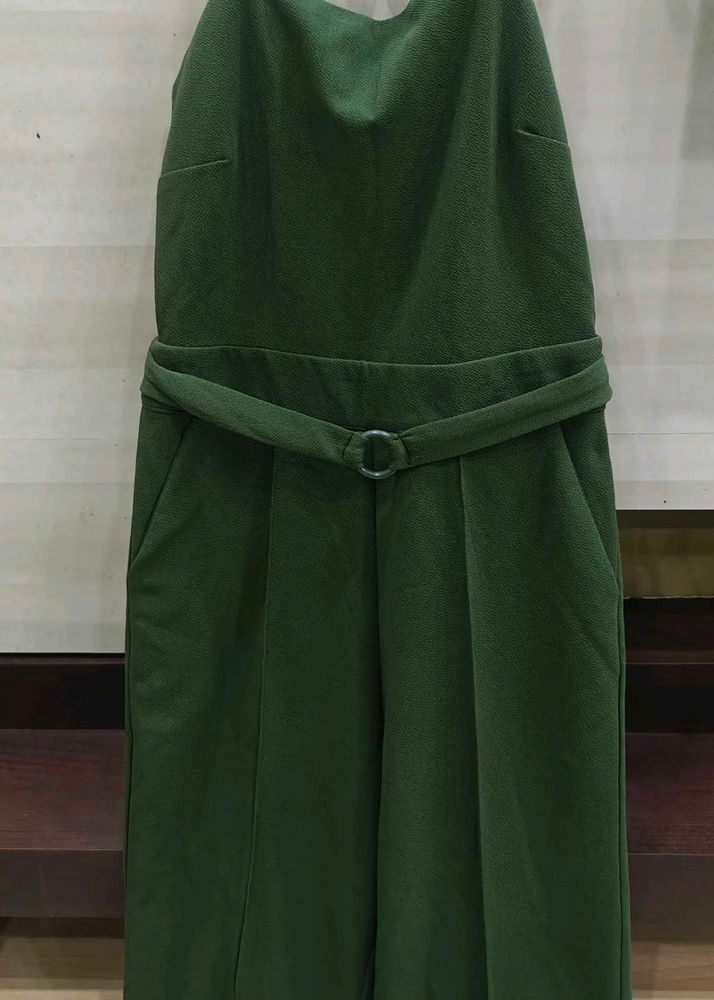 Women's Green Jumpsuit with Belt