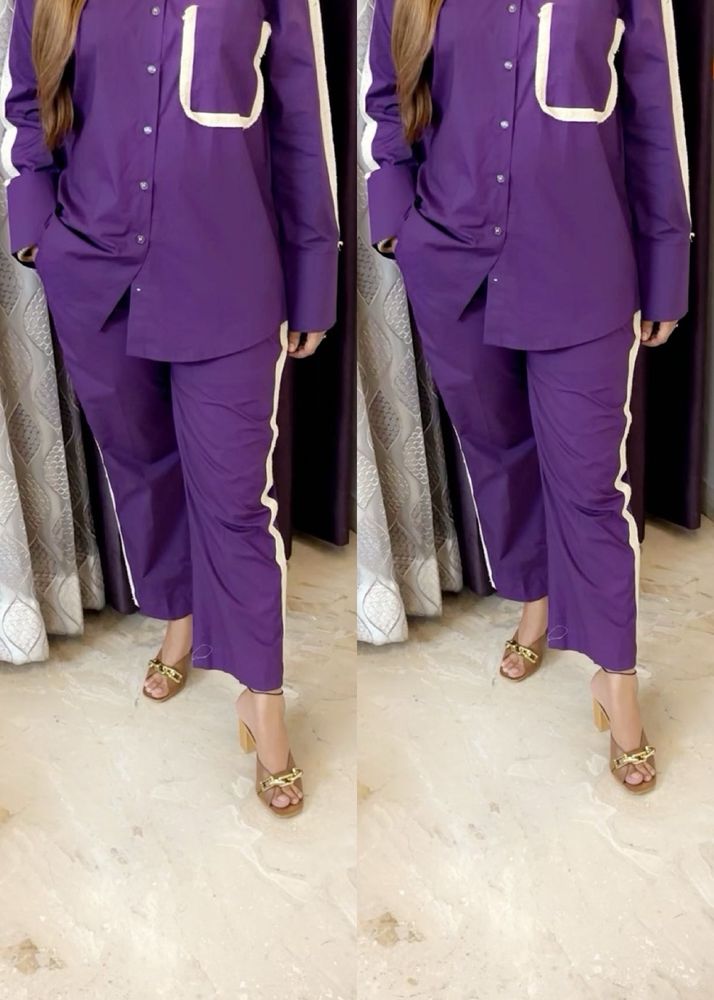 LACE DETAILED PURPLE CORDSET