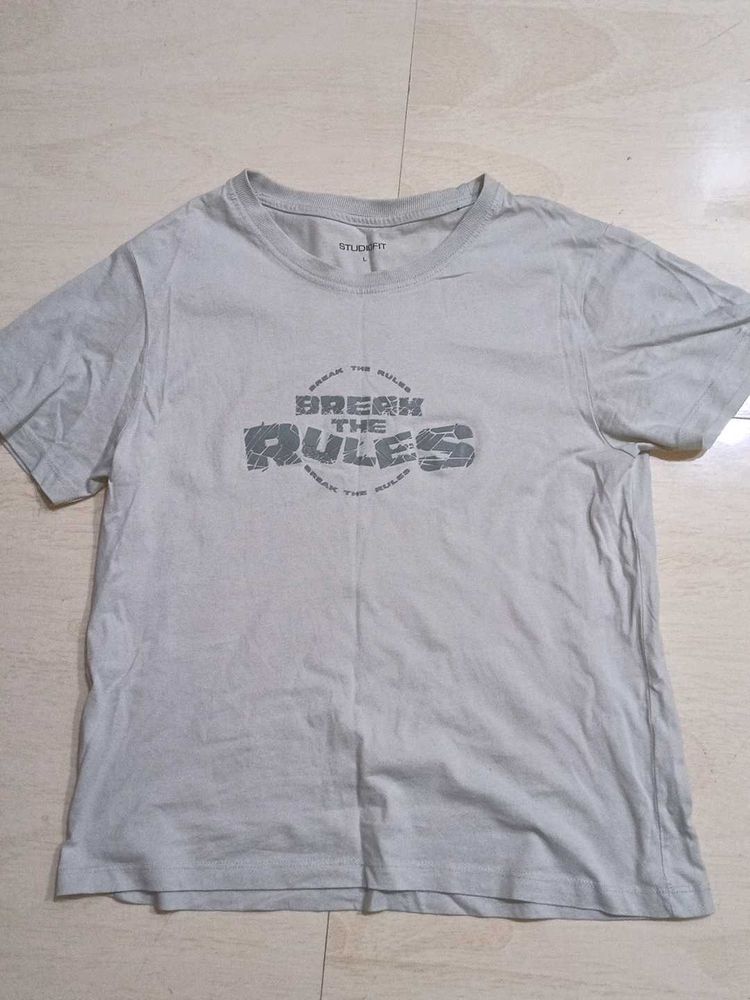 Grey "Break The Rules" pattern Graphic Tee