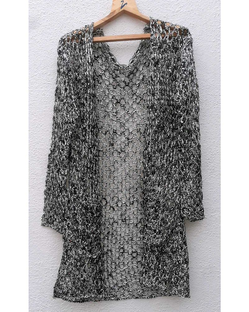 Stylish Crochet Sequin Cardigan