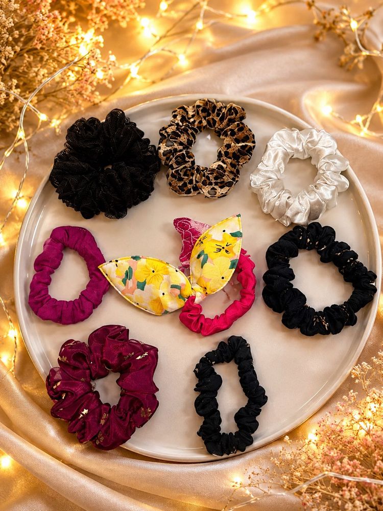 Set of 8 Hair Scrunchies