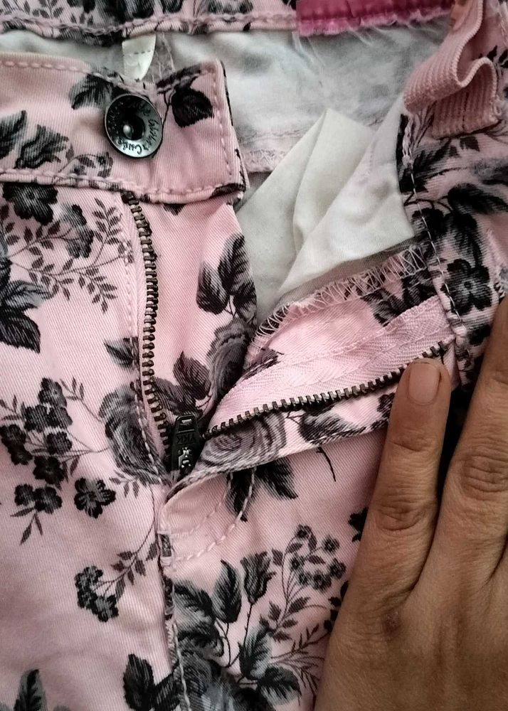 Floral Print Jeans
