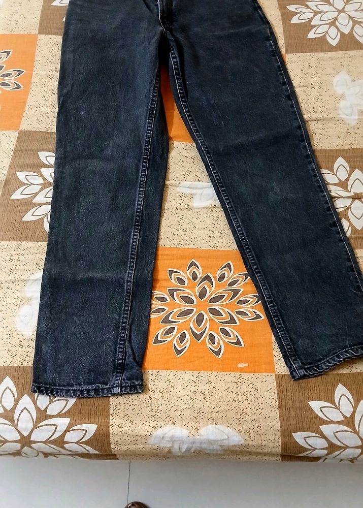 Black Charcoal Mom Fit Jeans