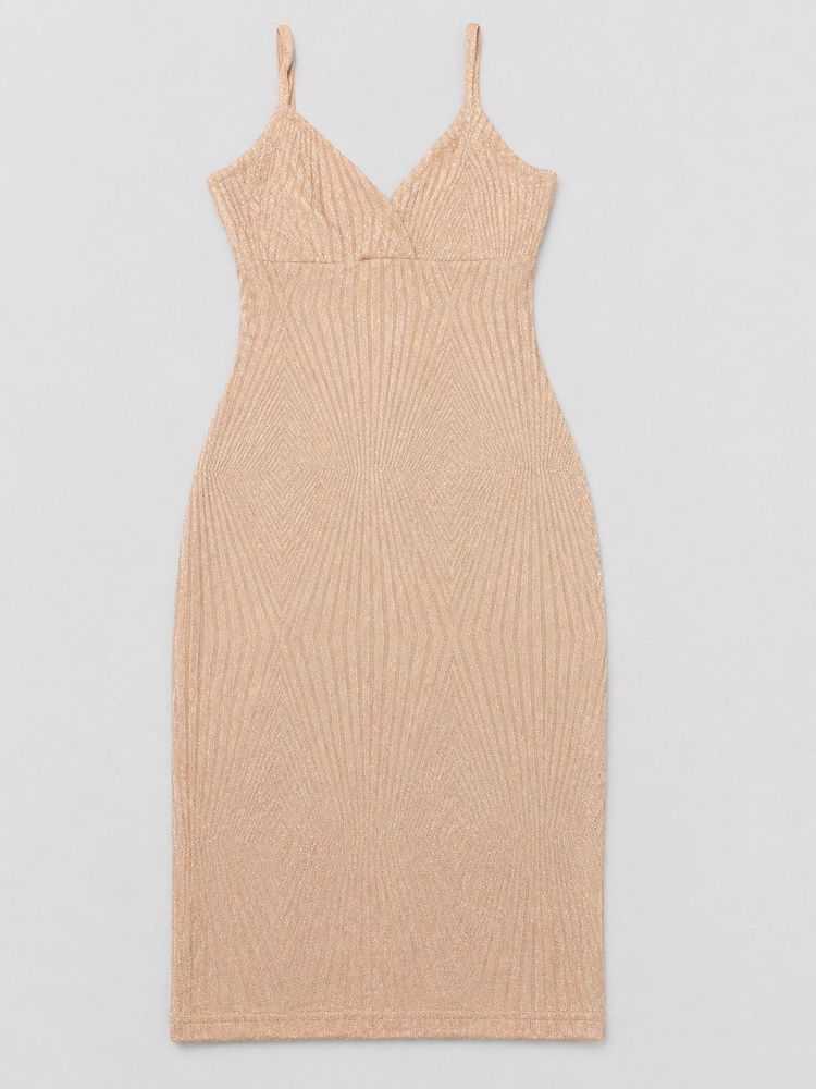 Beige shimmer bodycon dress | Party wear | XS-S