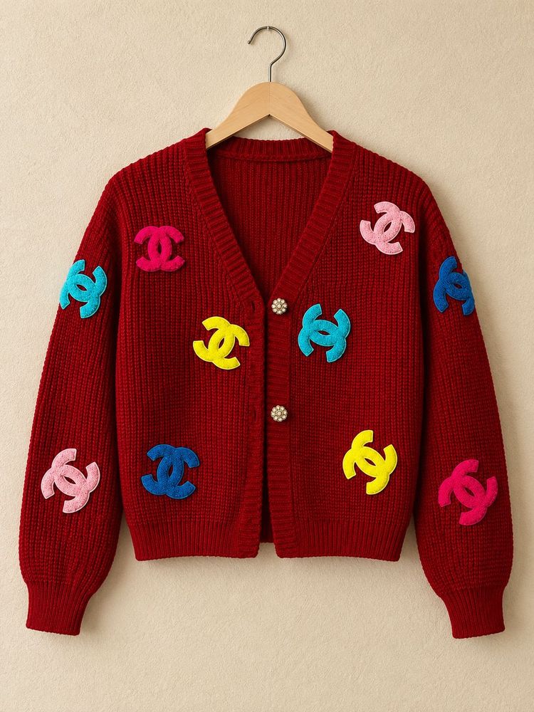 Chic Embroidered Knit Cardigan