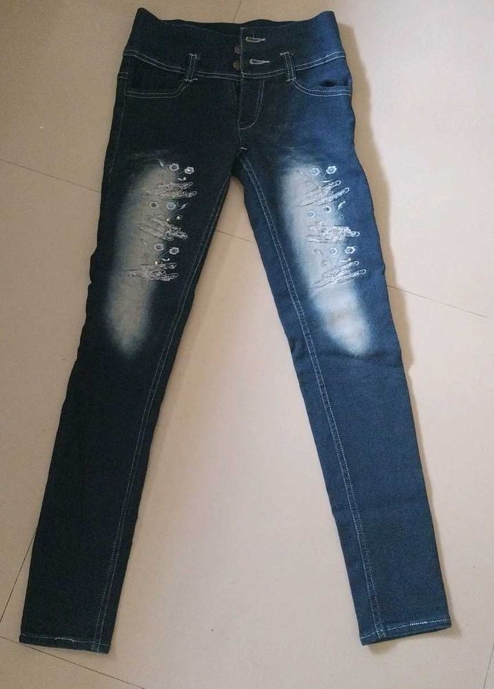 Embellished Blue Jeans