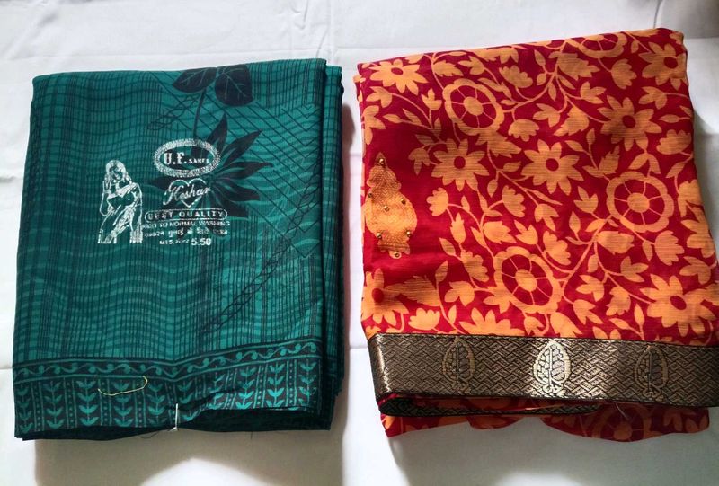 Beautifully Printed Sarees (Set of 2)
