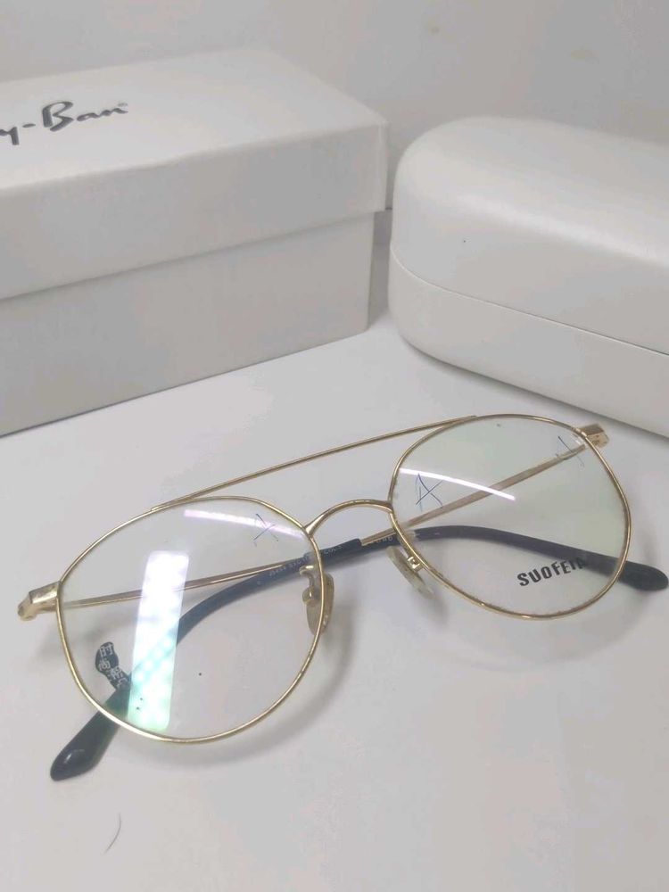 Stylish Gold Rimmed Aviator Eyeglasses