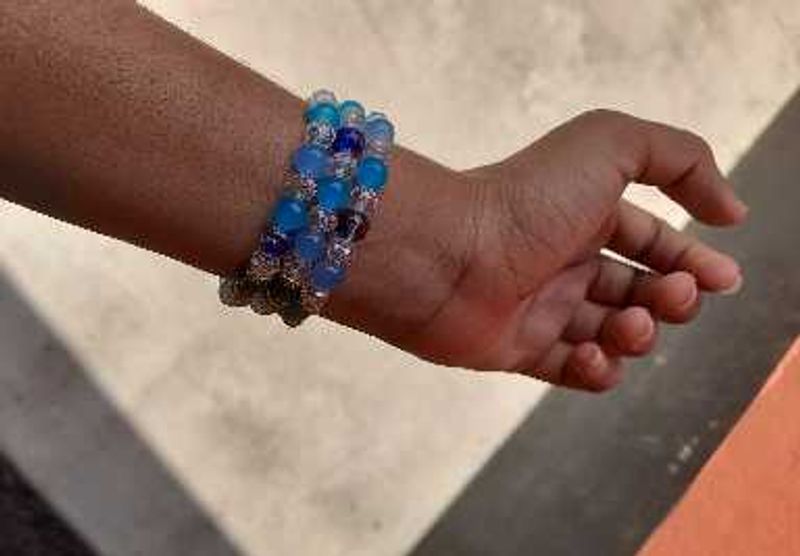 Multilared Crystal Blue Beaded Stackable Bracelets