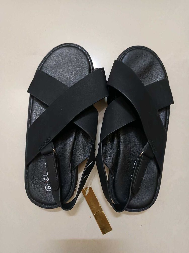 Black Criss-Cross Sandals