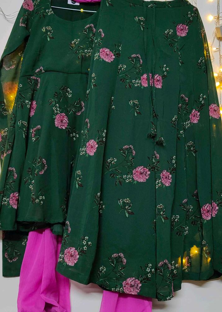 Full sleeves kurti with flared sharara